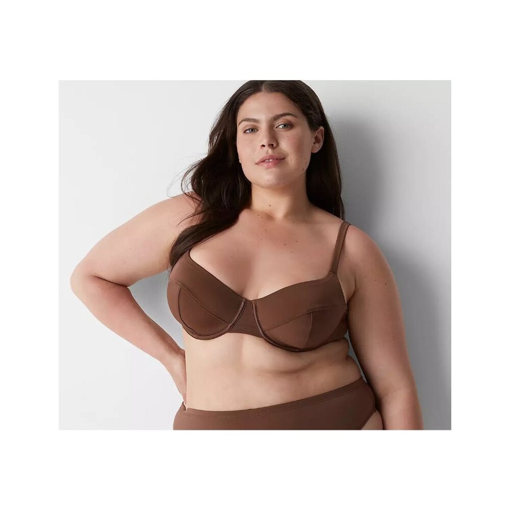 Lane Bryant Cacique Underwire Balconette Swim Bikini Top 42C